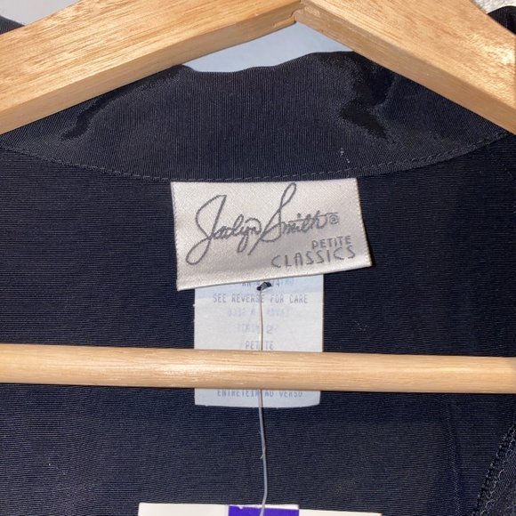 Vintage Jaclyn Smith Petite Lightweight Blazer Cardigan Black Size 12 Womens Sho - Picture 3 of 5